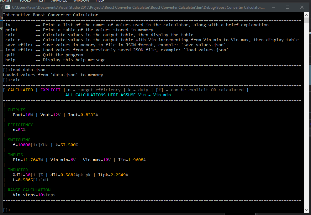 GitHub Muny/BoostConverterCalculator Calculate values associated